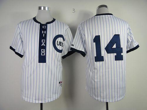 Cubs #14 Ernie Banks White 1909 Turn Back The Clock Stitched MLB Jersey